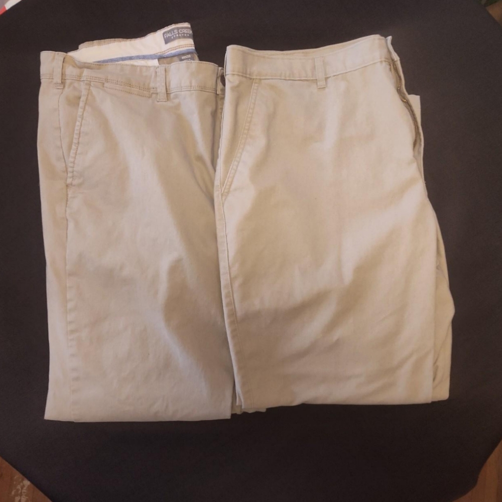 Two Pairs Men's Khakis Brand George Falls Creek. Great Condition Size 44x32